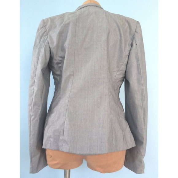 Narciso Rodriguez Suit Blazer Jacket Gray Long Sleeve Silk Snap Office Size 8 - Picture 8 of 12